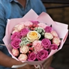 С пионовидной розой и ягодами(Розовый) - фото 4591