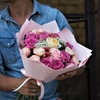 С пионовидной розой и ягодами(Розовый) - фото 4595
