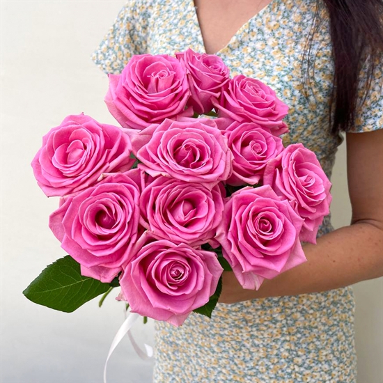 Букет «11 розовых роз» - фото 6244