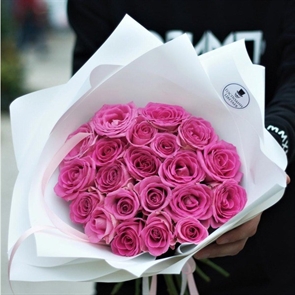 21 Розовая роза - 50 см