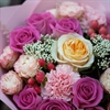С пионовидной розой и ягодами(Розовый) - фото 4592