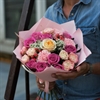 С пионовидной розой и ягодами(Розовый) - фото 4594