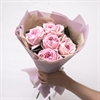 Букет "5 розовых пионовидных роз" - фото 5996