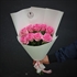 Монобукет из 9 розовых роз 50 см - фото 6890